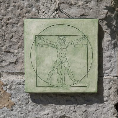 piastra di protezione uomo vitruviano a parete- colore verde